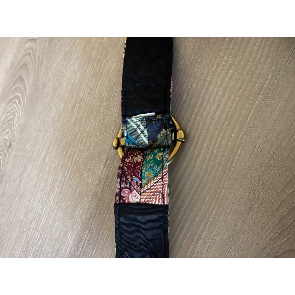 Boho Patchwork Quilted O-Ring Belt Multicolor Flo… - image 3